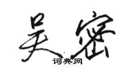 骆恒光吴密行书个性签名怎么写