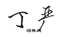骆恒光丁严行书个性签名怎么写