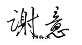 骆恒光谢意行书个性签名怎么写