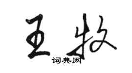 骆恒光王牧行书个性签名怎么写