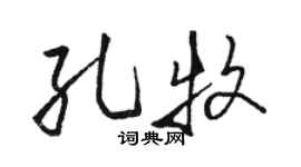 骆恒光孔牧行书个性签名怎么写