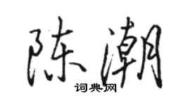 骆恒光陈潮行书个性签名怎么写