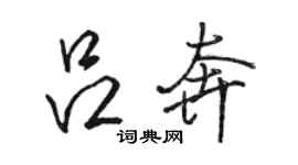 骆恒光吕奔行书个性签名怎么写