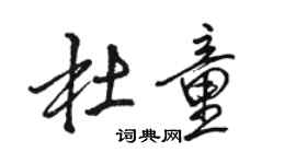 骆恒光杜童行书个性签名怎么写
