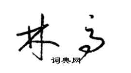 梁锦英林高草书个性签名怎么写