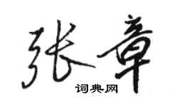 骆恒光张章行书个性签名怎么写