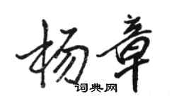 骆恒光杨章行书个性签名怎么写