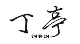 骆恒光丁亭行书个性签名怎么写
