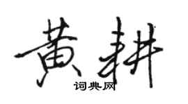 骆恒光黄耕行书个性签名怎么写