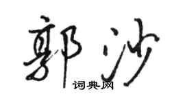 骆恒光郭沙行书个性签名怎么写