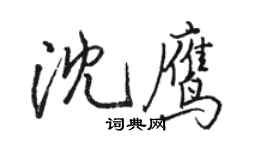 骆恒光沈鹰行书个性签名怎么写