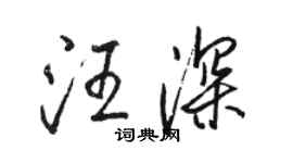 骆恒光汪深行书个性签名怎么写