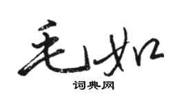 骆恒光毛如行书个性签名怎么写