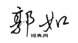 骆恒光郭如行书个性签名怎么写