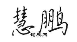 骆恒光慧鹏行书个性签名怎么写