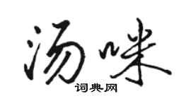 骆恒光汤咪行书个性签名怎么写