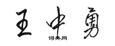 骆恒光王中勇行书个性签名怎么写