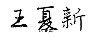 曾庆福王夏新行书个性签名怎么写