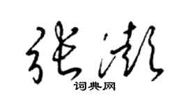 梁锦英张澎草书个性签名怎么写