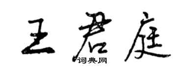 曾庆福王君庭行书个性签名怎么写