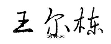 曾庆福王尔栋行书个性签名怎么写