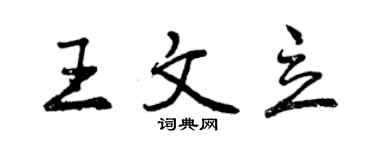 曾庆福王文立行书个性签名怎么写