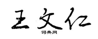 曾庆福王文仁行书个性签名怎么写