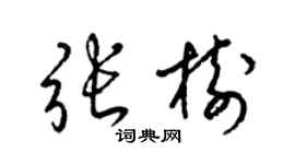 梁锦英张树草书个性签名怎么写