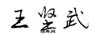 曾庆福王坚武行书个性签名怎么写