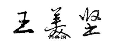 曾庆福王美坚行书个性签名怎么写