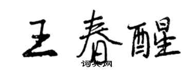 曾庆福王春醒行书个性签名怎么写