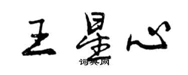 曾庆福王星心行书个性签名怎么写
