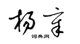梁锦英杨章草书个性签名怎么写