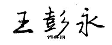 曾庆福王彭永行书个性签名怎么写
