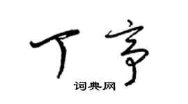 梁锦英丁亭草书个性签名怎么写