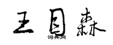 曾庆福王目森行书个性签名怎么写