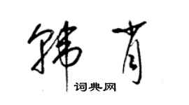 梁锦英韩肖草书个性签名怎么写