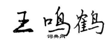 曾庆福王鸣鹤行书个性签名怎么写