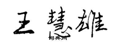 曾庆福王慧雄行书个性签名怎么写