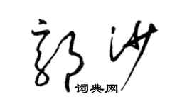 梁锦英郭沙草书个性签名怎么写