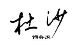 梁锦英杜沙草书个性签名怎么写