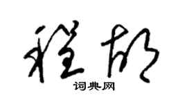 梁锦英程胡草书个性签名怎么写
