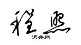 梁锦英程照草书个性签名怎么写