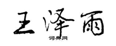 曾庆福王泽雨行书个性签名怎么写