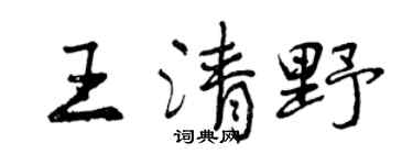 曾庆福王清野行书个性签名怎么写
