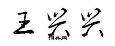 曾庆福王兴兴行书个性签名怎么写