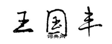 曾庆福王国丰行书个性签名怎么写