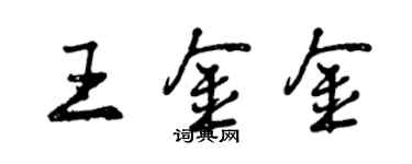 曾庆福王金金行书个性签名怎么写
