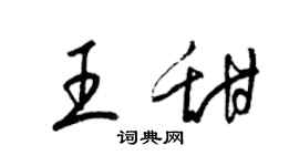 梁锦英王甜草书个性签名怎么写