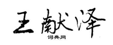 曾庆福王献泽行书个性签名怎么写